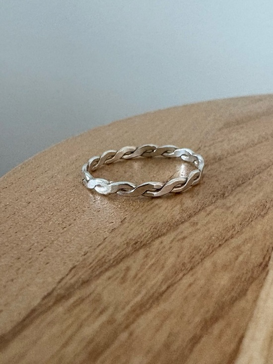 Jewelry - Woven Thin 925 Silver Band Ring